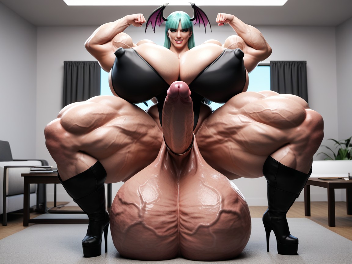 Cumming Alot, Fat Cock, Hypermuscular Shemale AI Porn