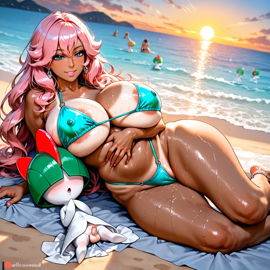 Sand On Feet, Defined Waistline, Bikini Moved Aside Hentai AI Porn