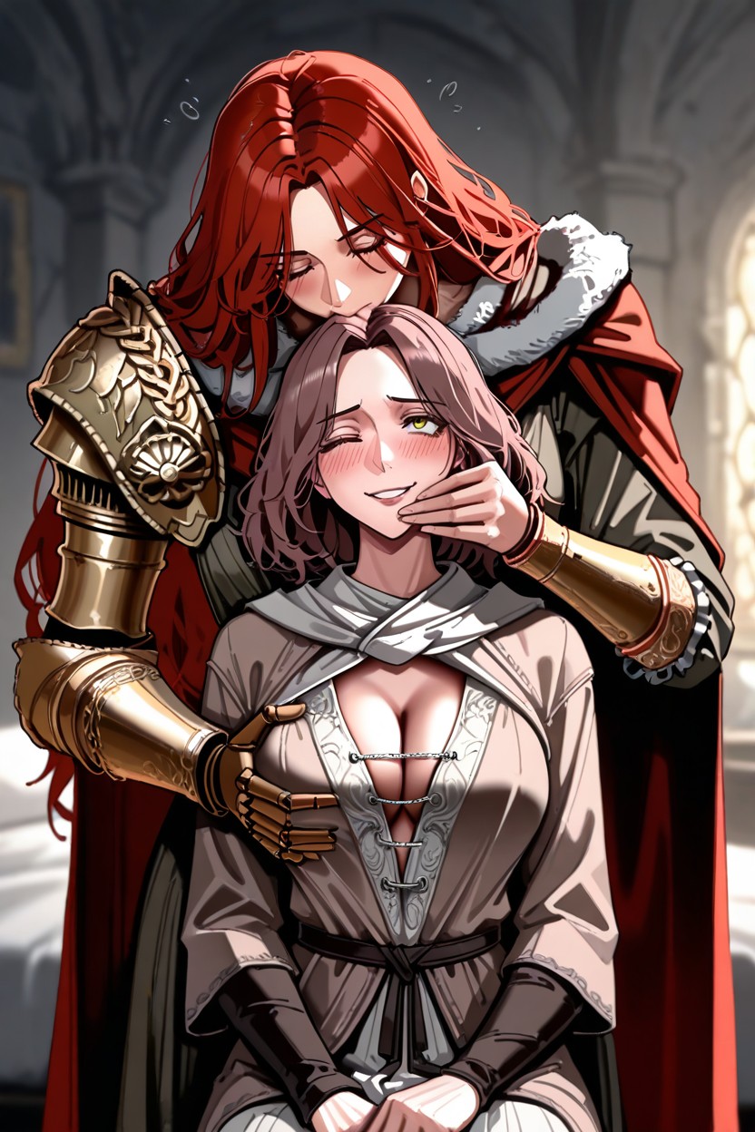 25+, Gray Background, Embracing From Behind AI Porn