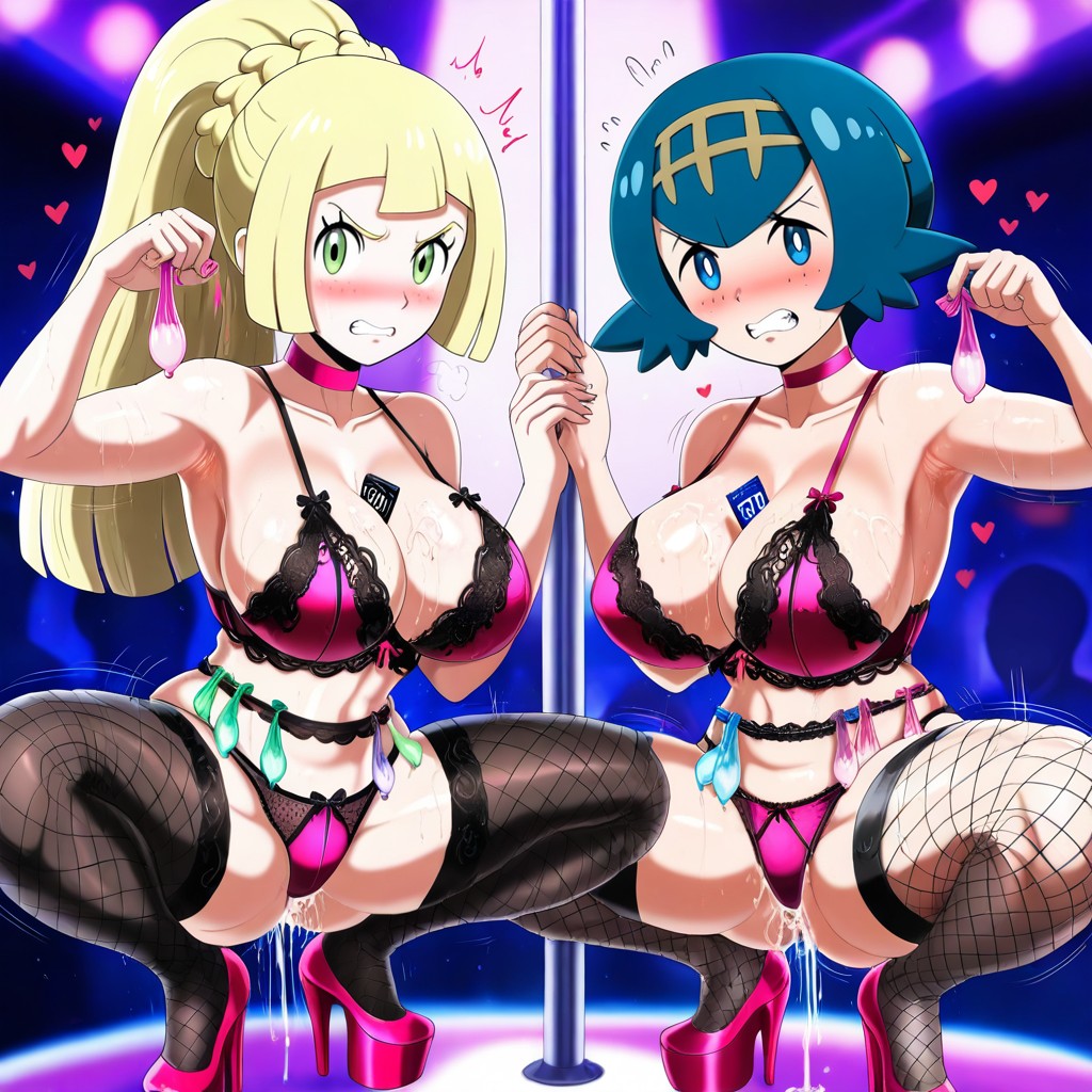 Thick Arms, Squatting, Stripper Pole Hentai AI Porn