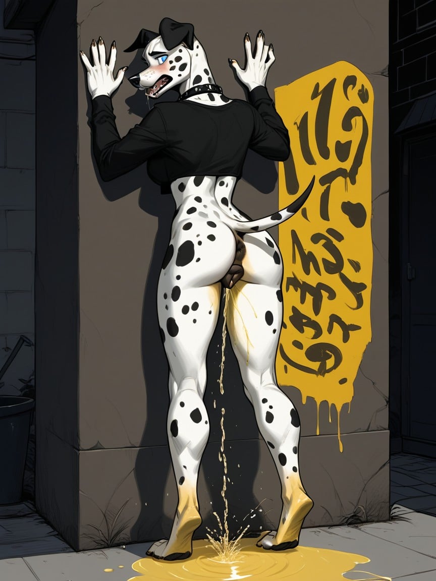 Paws, Alleyway, Rear View Furry AI Porn