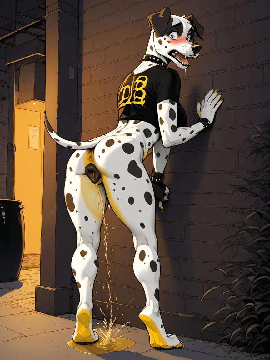 Confused Face, Alleyway, Digigrade Furry AI Porn