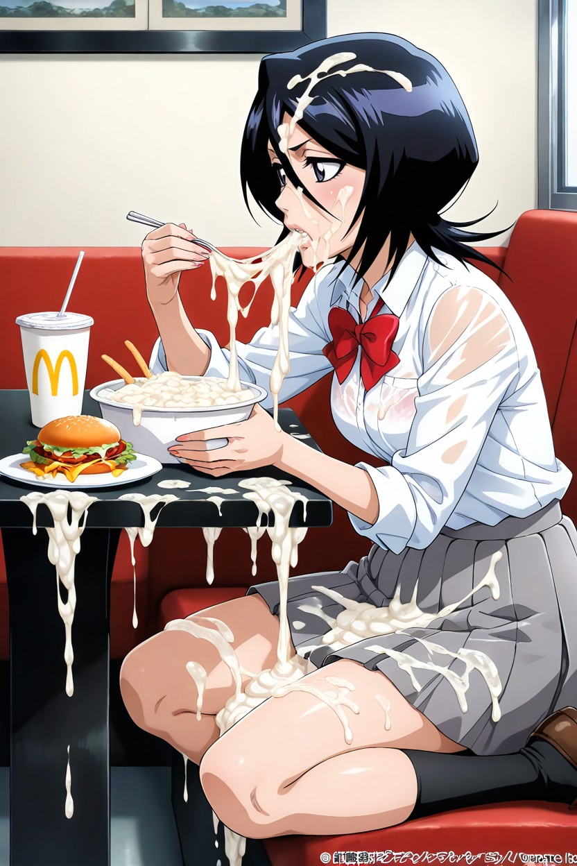See Through Clothes, Excessive Cum On Face, Cum Covered Everywhere Hentai AI Porn