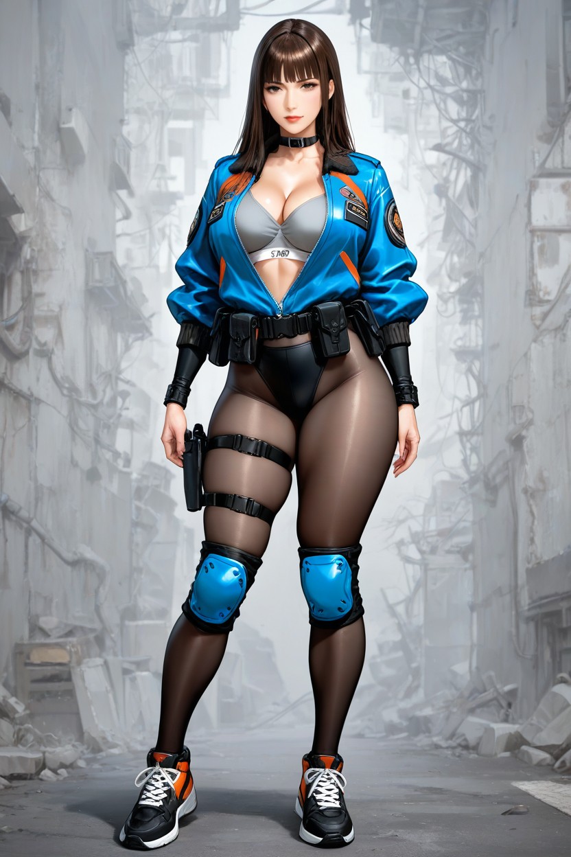 Long Straight Hair, 25+, Jacket Above Waistline Hentai AI Porn