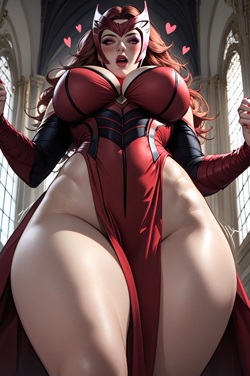 Blushing, Full Original Outfit, Wanda Maximoff AI Porn