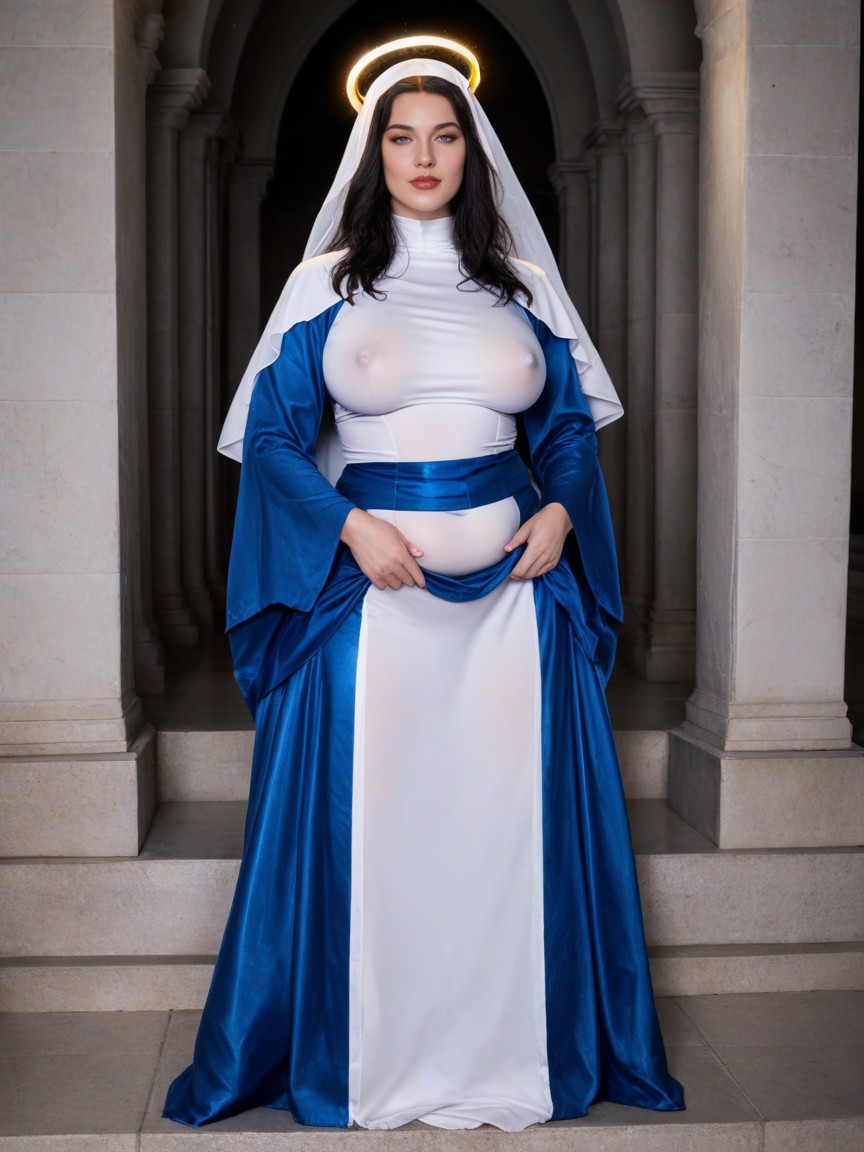 Cosplay, A Realistic Portrait Of The Virgin Mary, False Saintess AI Porn