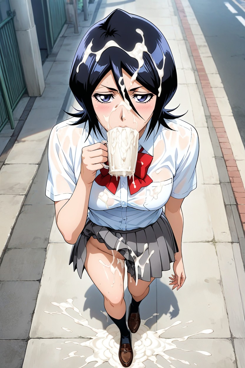 Cum Covered Hair, Huge Amount Of Cum, Excessive Cum On Hair Hentai AI Porn