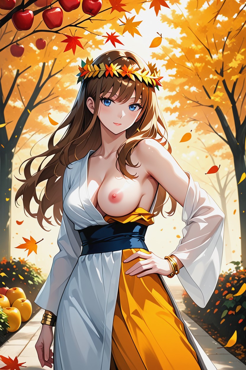 Side View, Other Breast Visible Under Clothes, Half Wispy Bangs Hentai IA