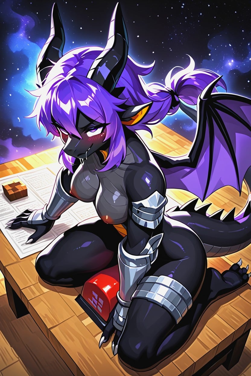 Top Down, Ender Dragonminecraft, Female Anthro Dragon Furry AI Porn