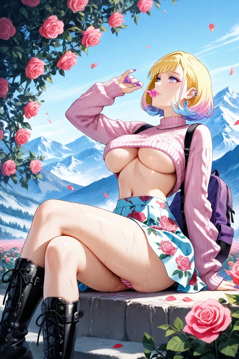 Sitting Cross-legged, Female Ultra Detailed, + Hentai AI Porn
