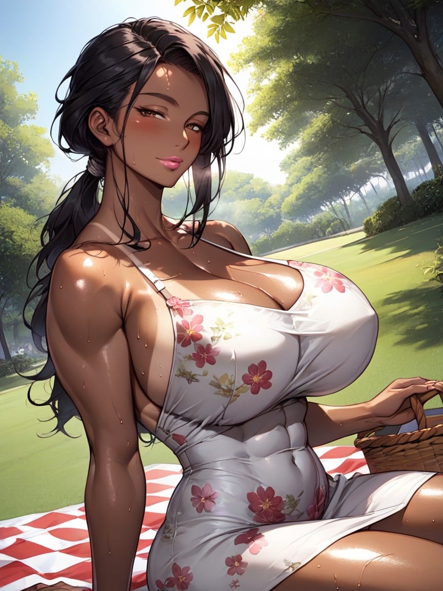 Shoko Sugimoto From Umemarod, Straight Hair, Dark Brown Skin AI Porn