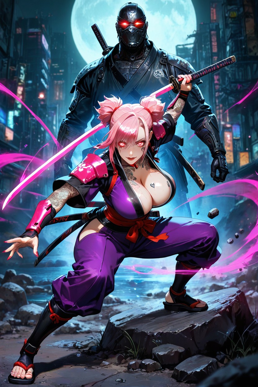Green Katana, K, Perfect Boobs Hentai AI Porn