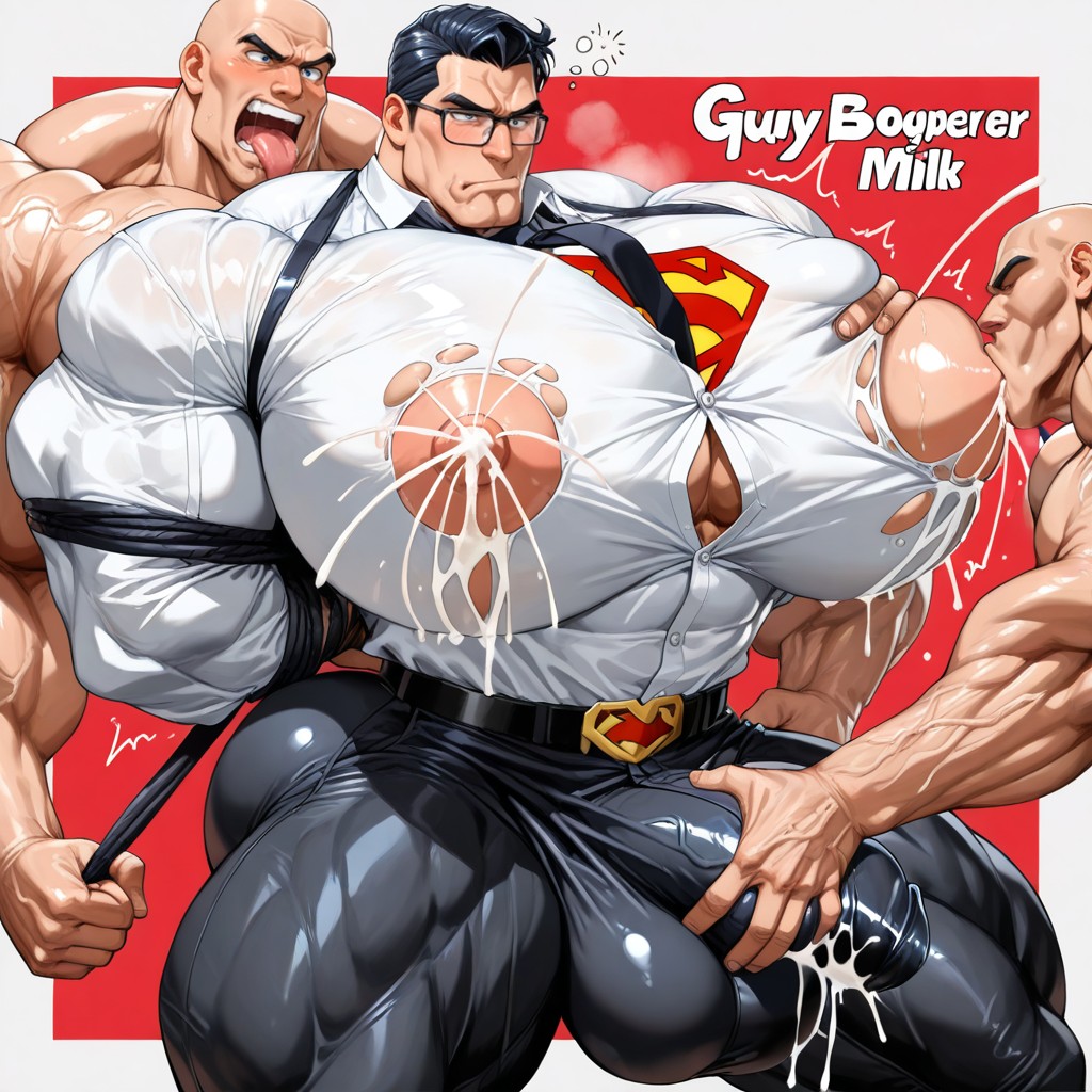 White Button Up Shirt, Hyper Round Ass, Hyper Breasts AI Gay Porn