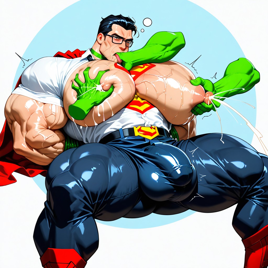 Floating Hands, Hands Tied Behind Back, Superman's Mouth Agape AI Gay Porn