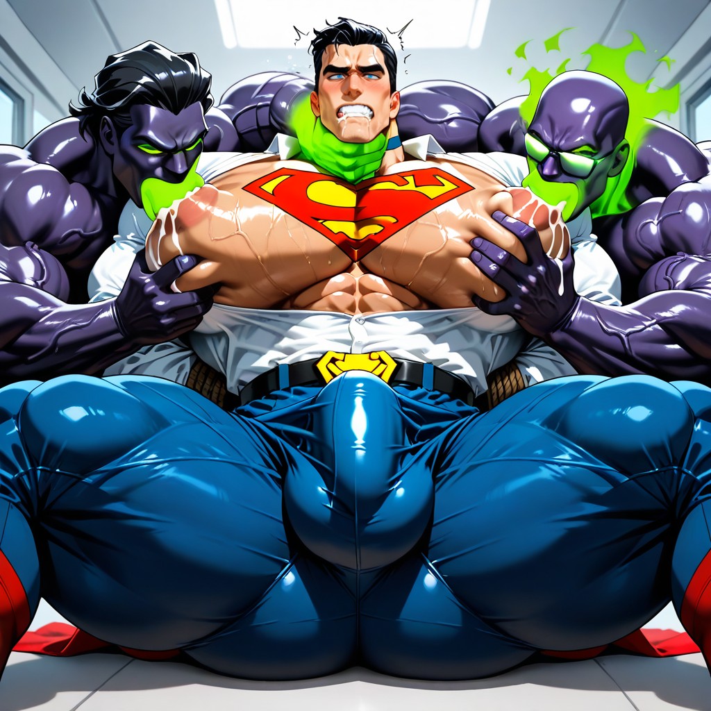 Hyper Pecs, Huge Arms, Legs Spread AI Gay Porn