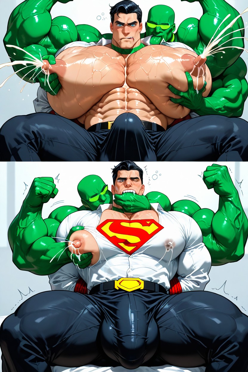 Rough Grope, Superman's Arms Tied Behind Back, Hyper Pecs AI Gay Porn