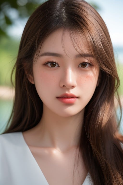 Realistic Skin, g-rated, Round Face Porno asiático IA