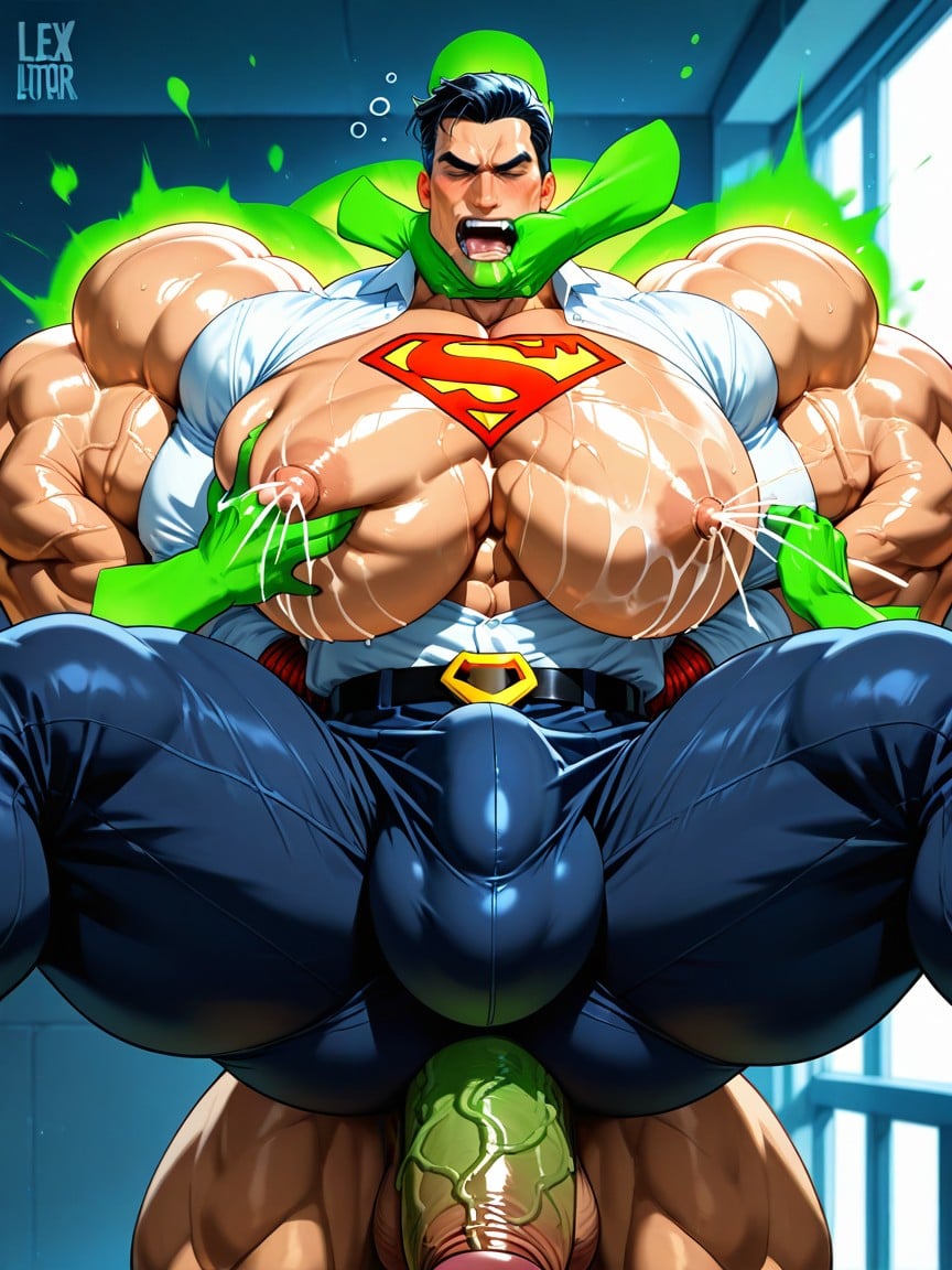 Massive Muscles, Lex Luthor Greedily Sucking Milk Out Of Boob, Floating Hands Porno IA Gay