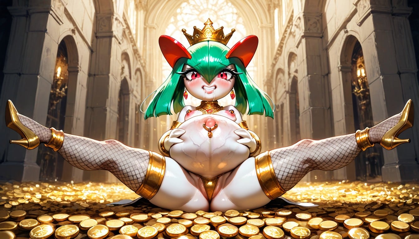 Octane Render, Veiny Tits, Perfect Round Firm Tits Hentai IA