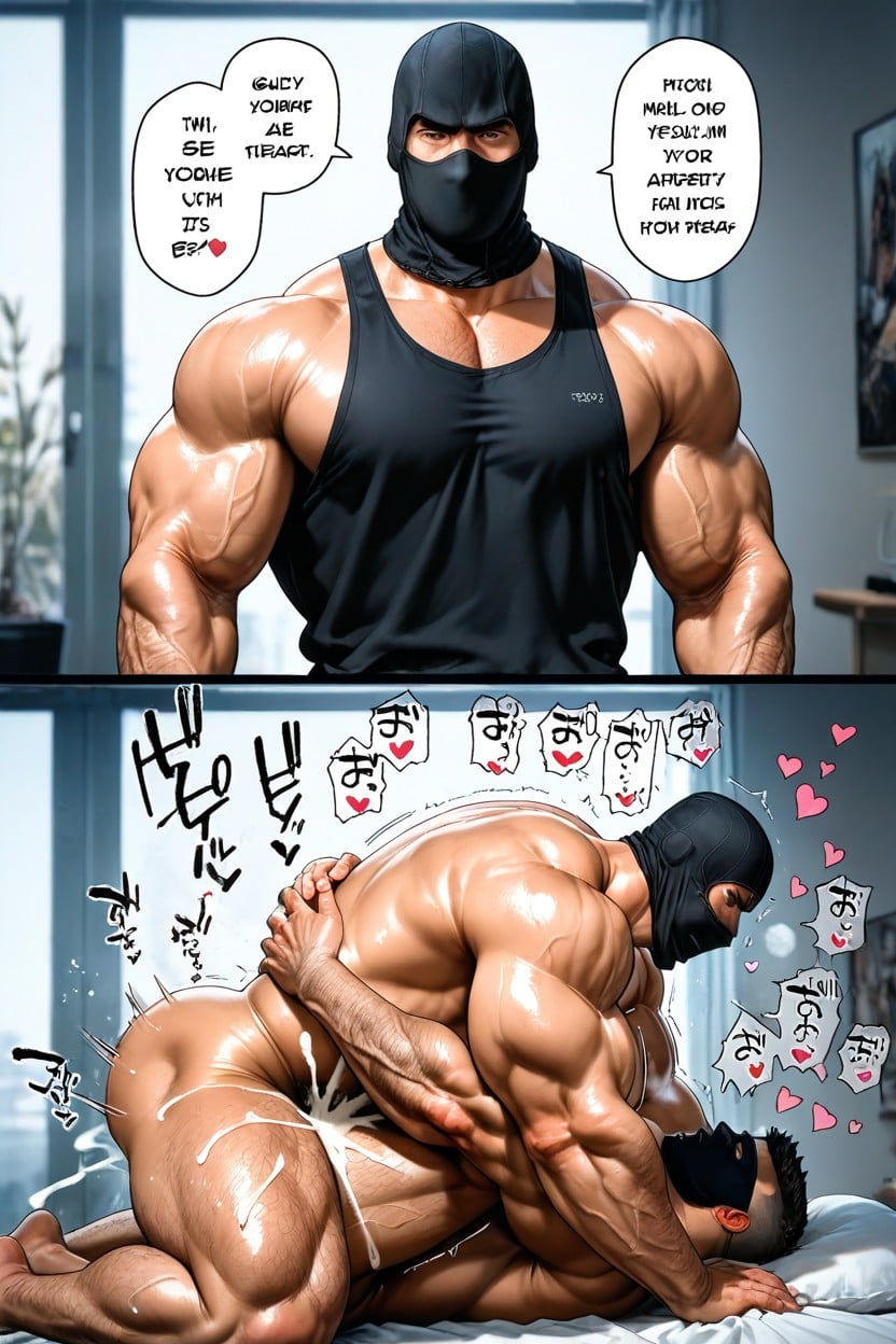 Speech Bubble, Muscular, Hyper Masculine Man Porno gay IA