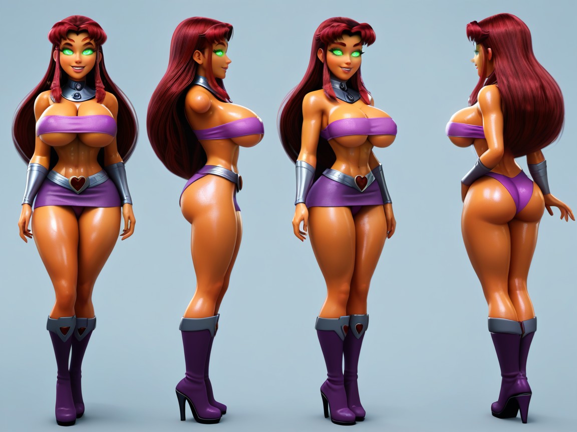 Starfire From Titans, Cgi, Large Cartoonish Eyes Hentai IA
