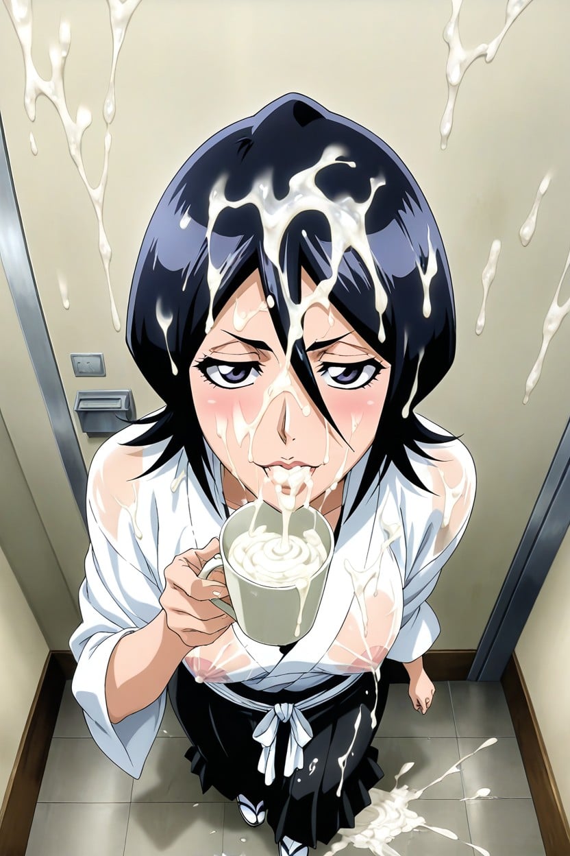 Pechos Pequeños, Overflowing Cum From Her Mouth, No Underwear Hentai IA