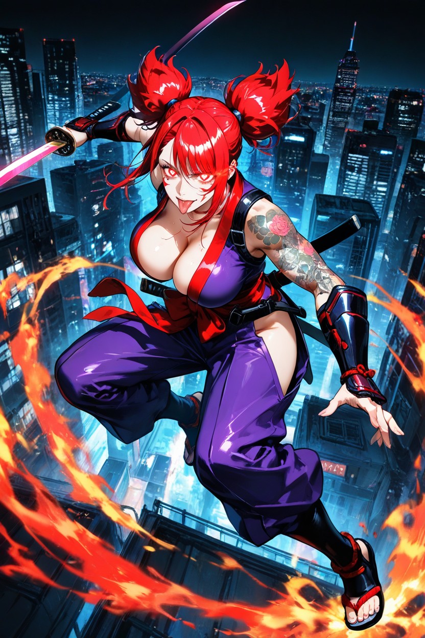 Dynamic Flow, Dynamic Pose, Samurai Mask Hentai AI Porn