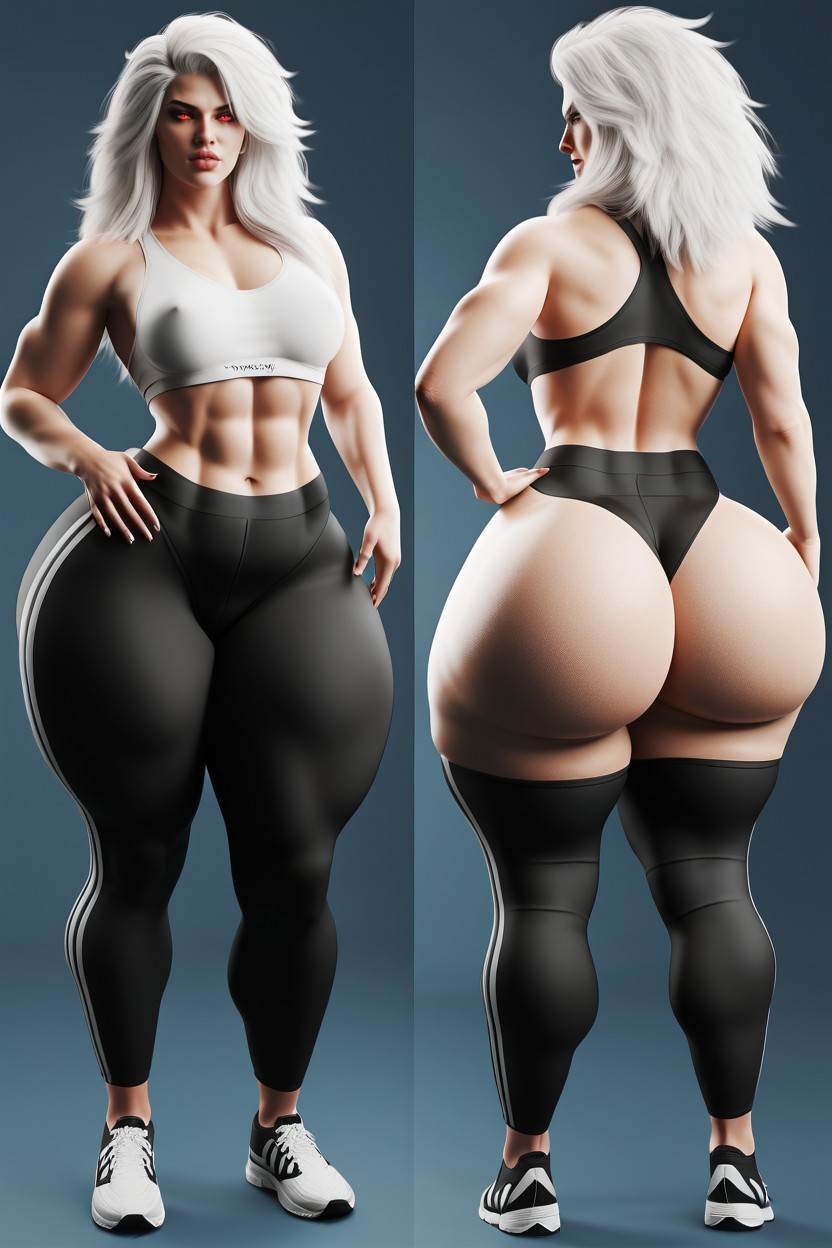 No Lipstick, Big Bubble Ass, Huge Thighs AI Porn