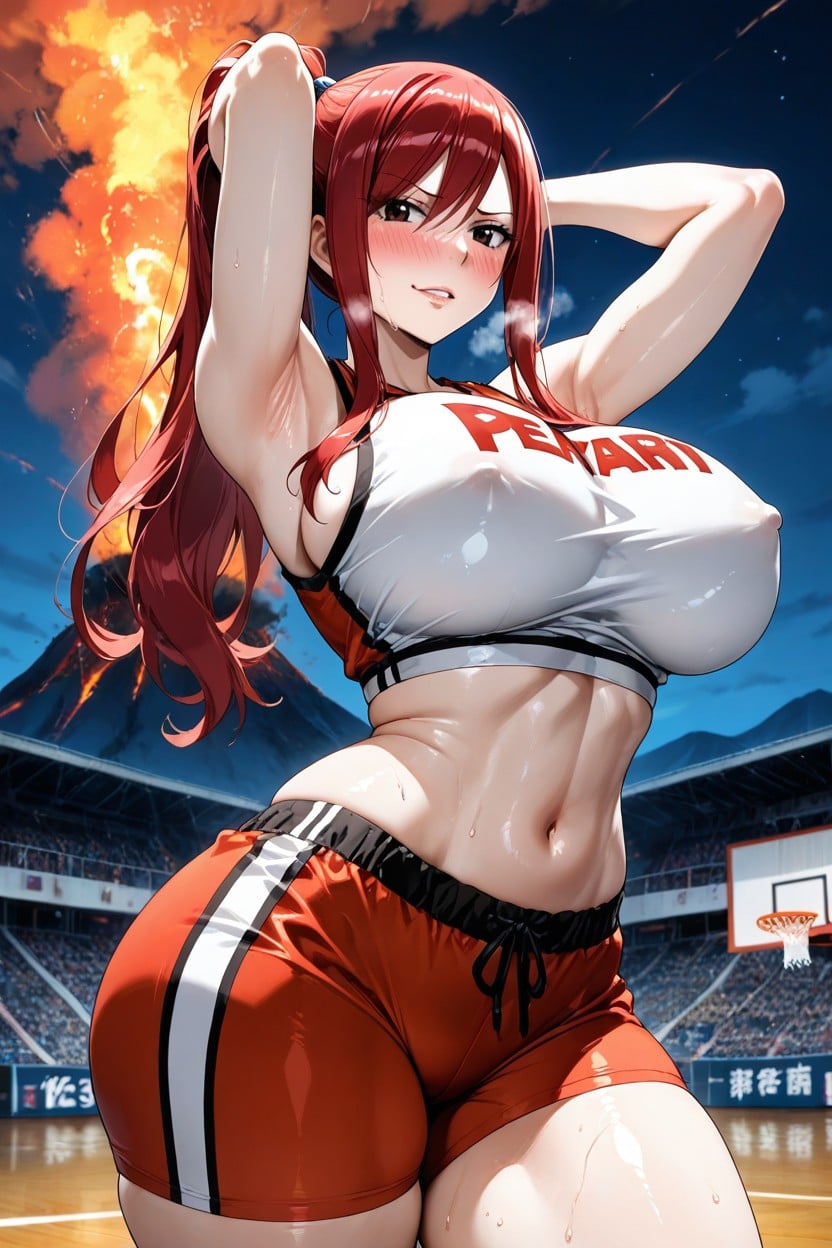 Arched Back, Blushing Cheeks, Large Round Ass Hentai IA