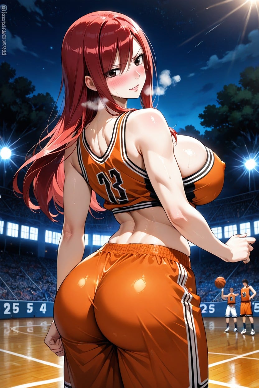 Red Hair, Standing, Pale Skin Hentai AI Porn