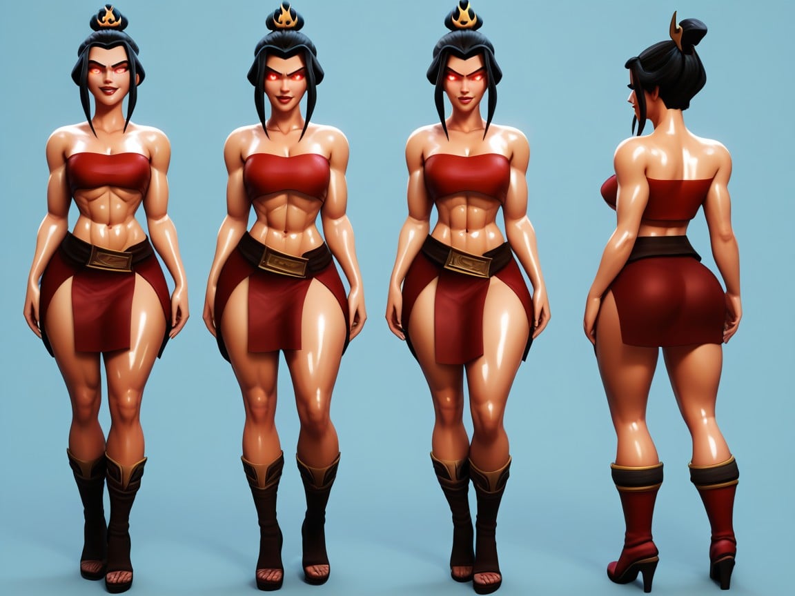 Physically Fit, Detailed Face And Eyes On Female, Simple Background Hentai IA