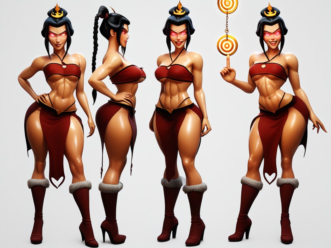 Large Cartoonish Eyes, Detailed Spiral Eyes, Azula 헨타이 AI 포르노