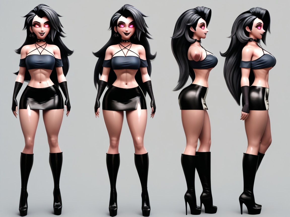 Heart Eyes, Black Hair, Physically Fit Hentai IA