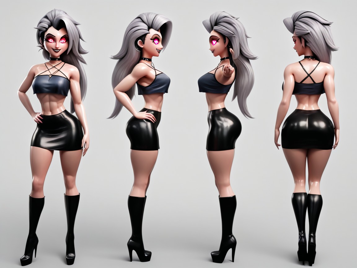 Dumb Bimbo, Ditzy, Black Tubetop Hentai AI Porn