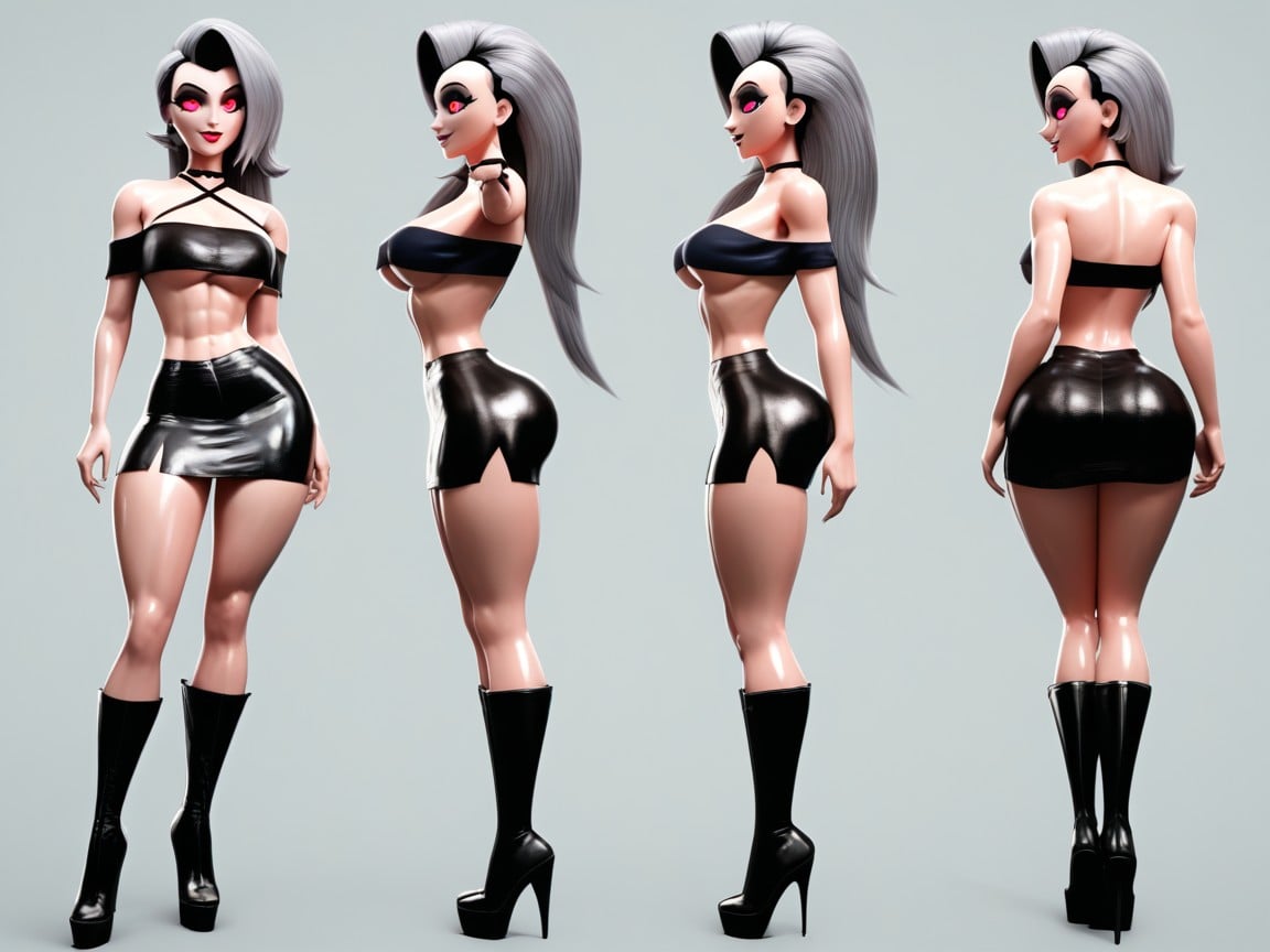 Múltiples Puntos De Vista, Loona From Helluva Boss, Black Tubetop Hentai IA