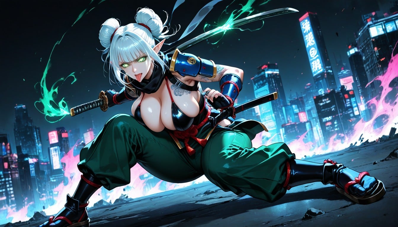 Fukuyama Naoto Art Style, 25+, Glowing Eyes Hentai AI Porn