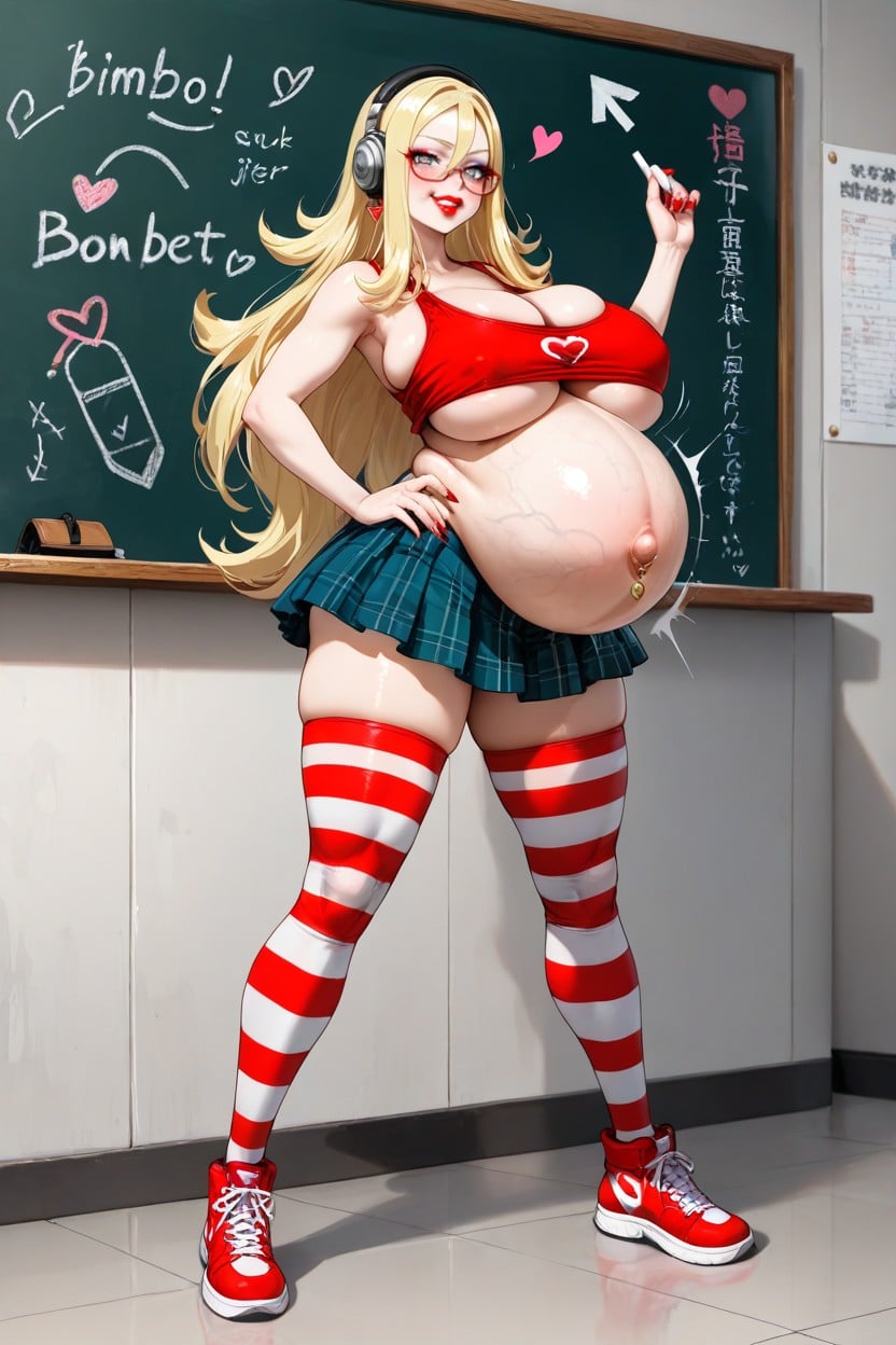 Pechos Redondeados, Thick Lips, Bimbo Hentai IA