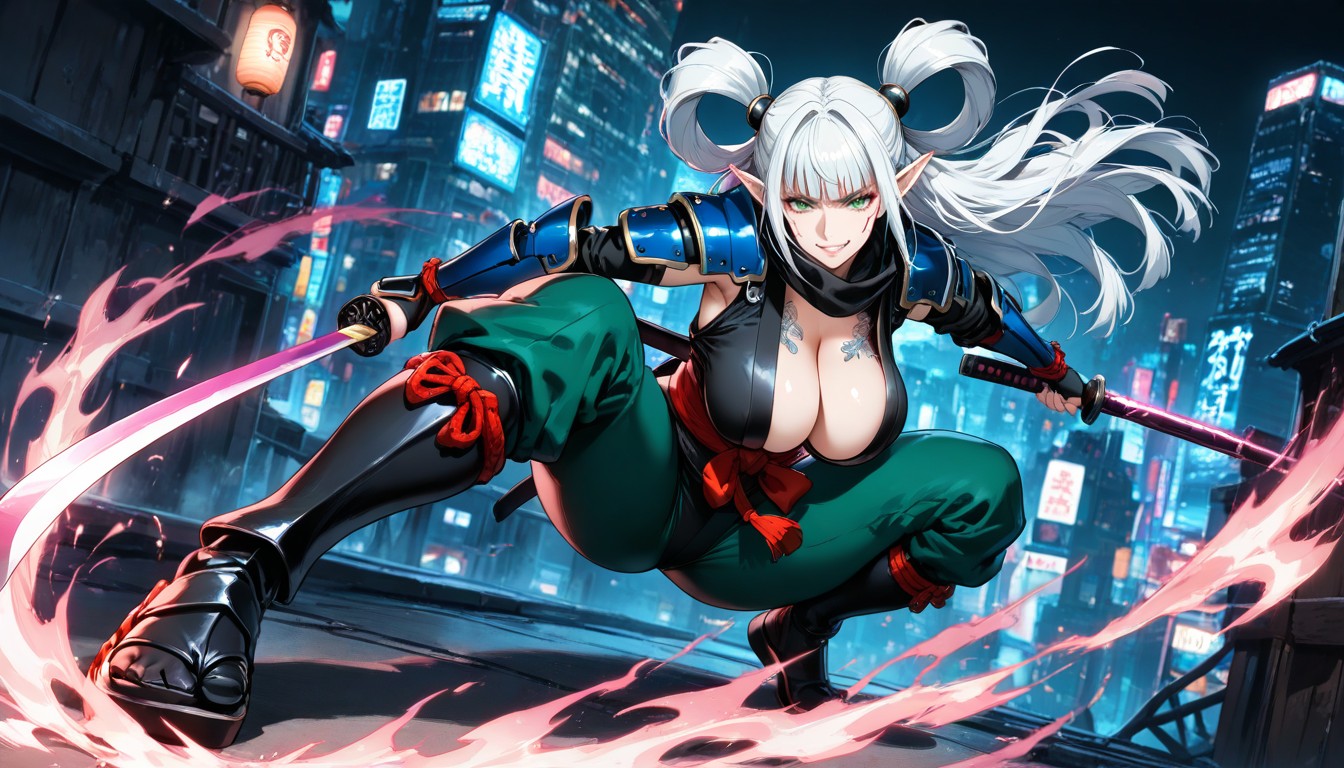 Fighting, Hair Bobcut Red, Voluptuosa Hentai IA