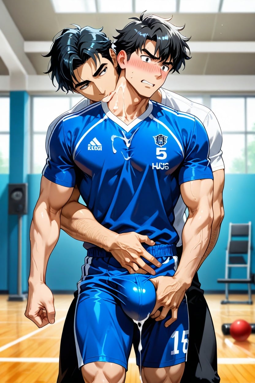 Veiny Dicks, College Gym, Tow Man AI Gay Porn
