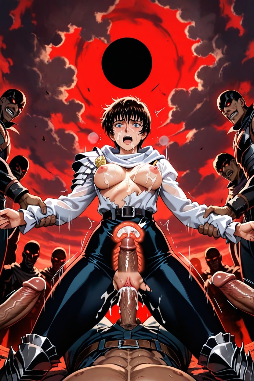 Nipples Visible, Casca, Female's Arms Grabbed My Male Hentai AI Porn