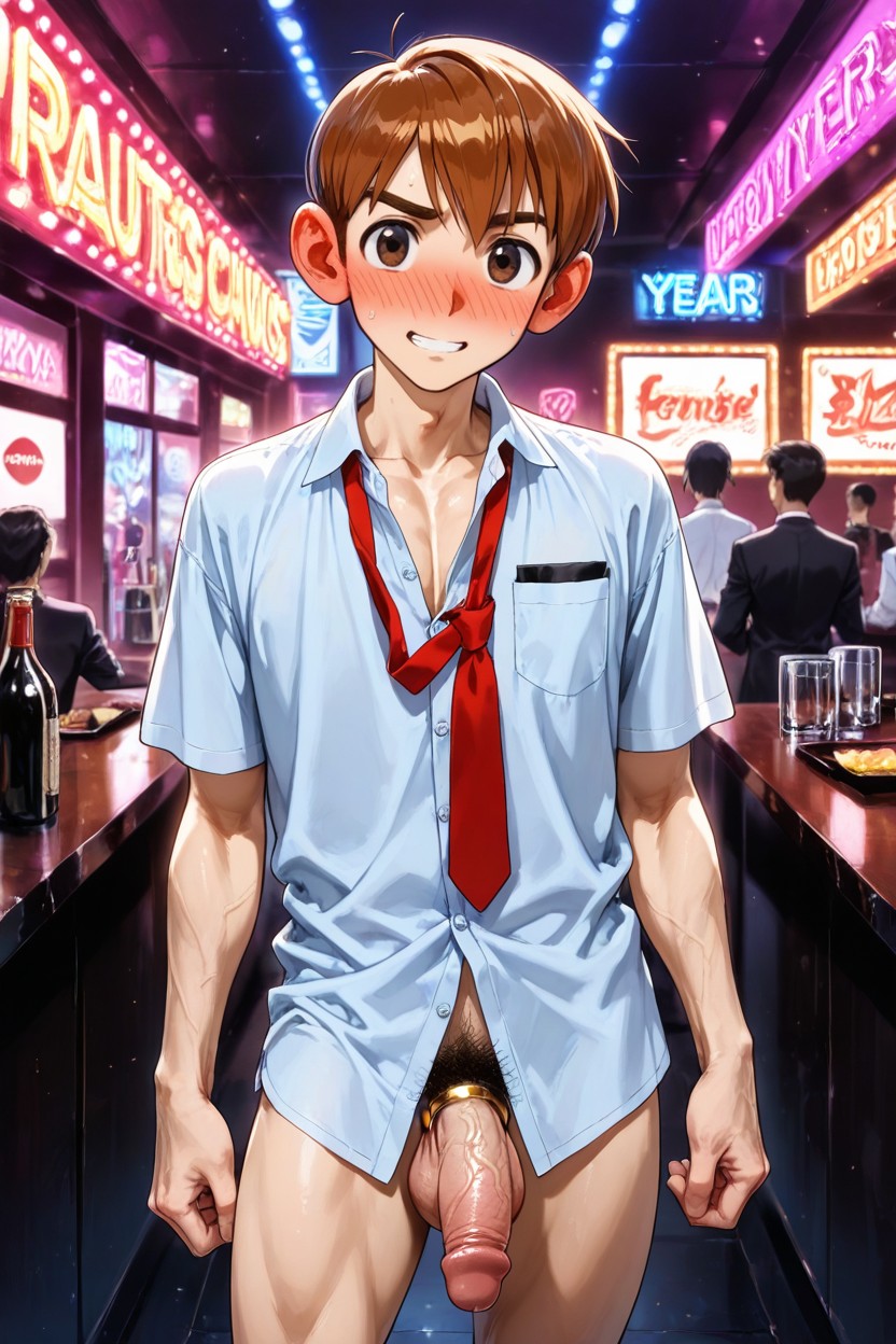 Uniform, Open Clothes, Long Cock AI Gay Porn