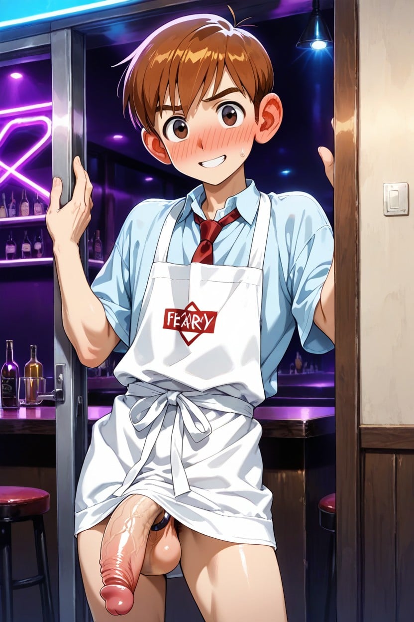 Femboy , Uniform, Long Cock AI Gay Porn