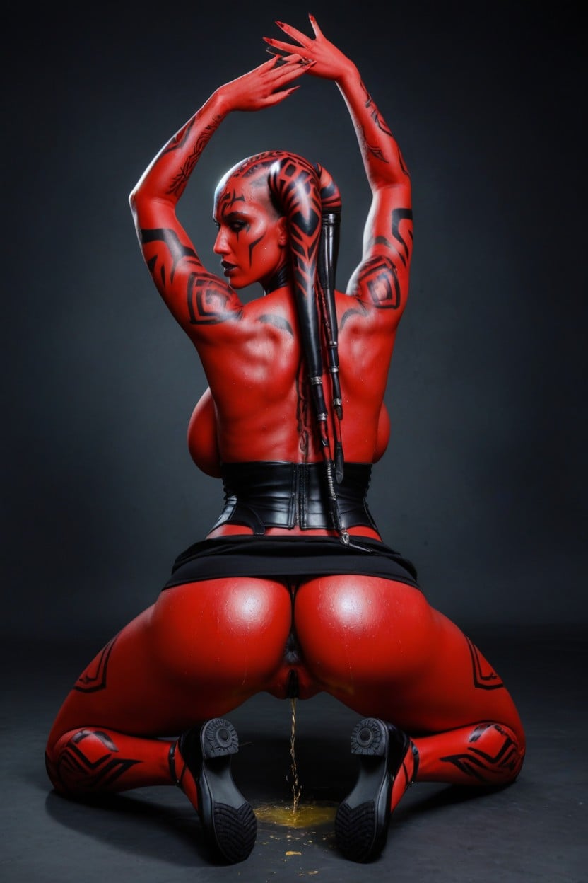 Wide Hips, Peeing, Octane Render AI Porn
