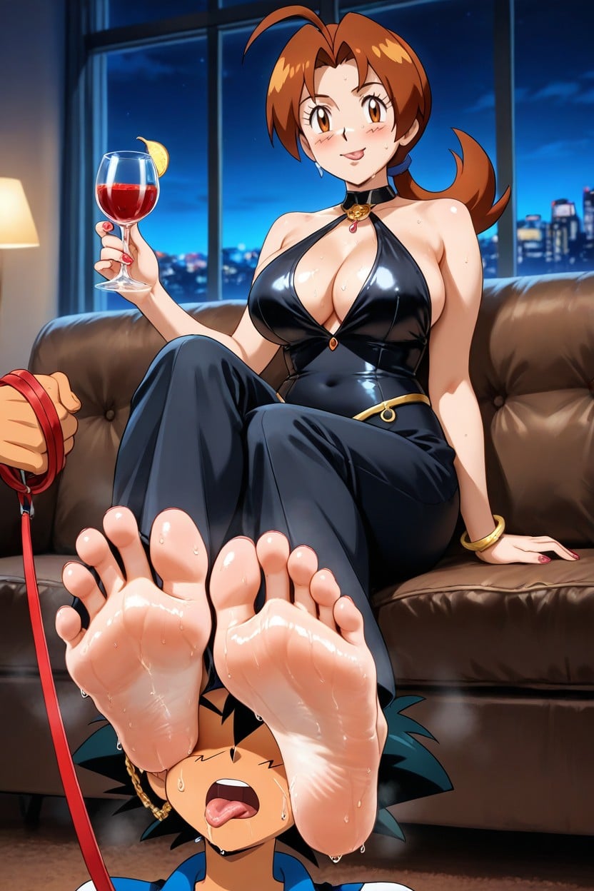 Delia Ketchum From Pokèmon, 2 Personas, Barefoot Hentai IA