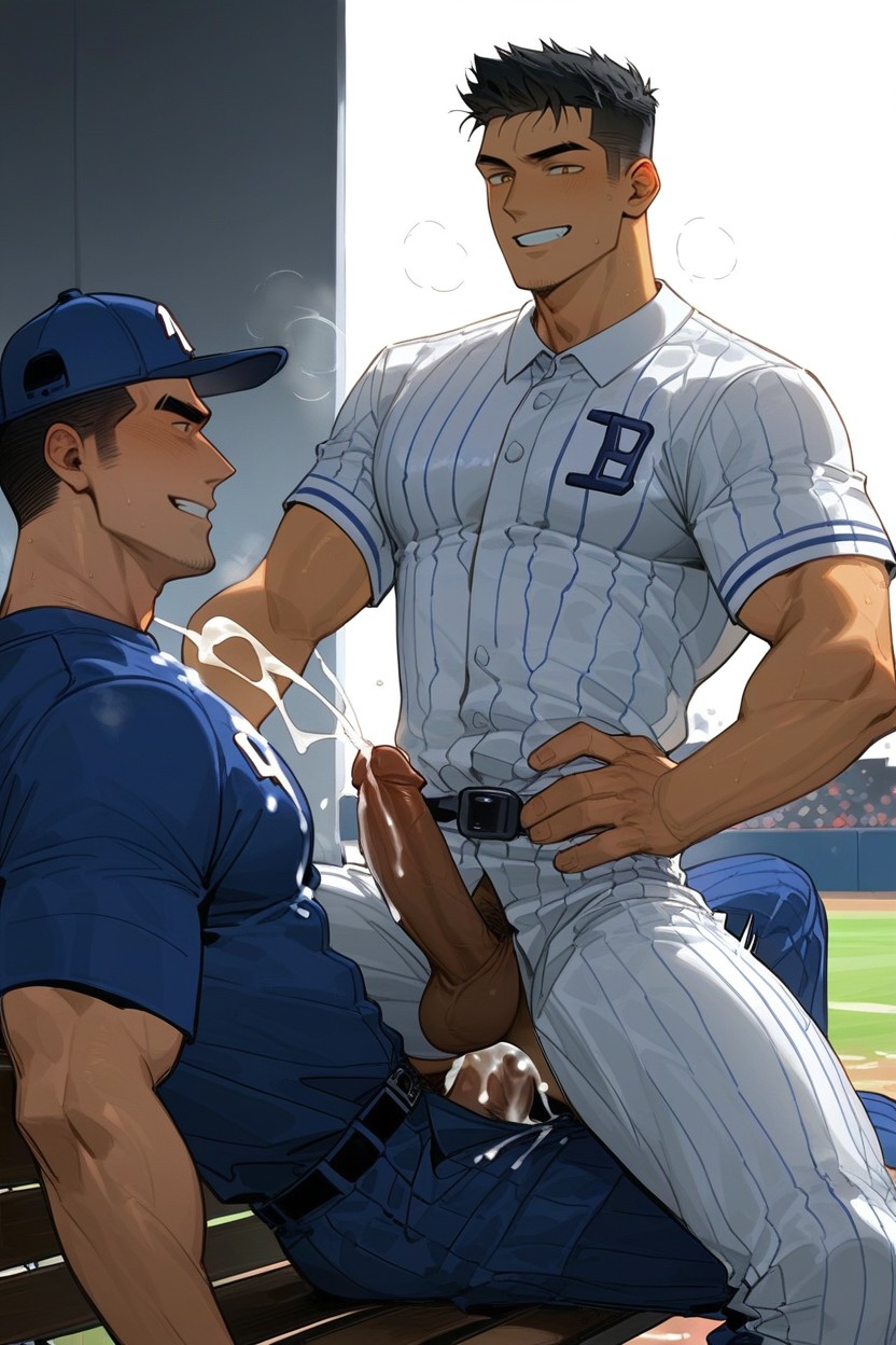 Masculine, Uniform, Cumshot AI Gay Porn