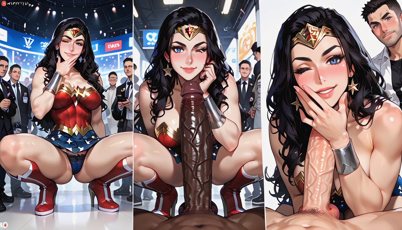Wonder Woman, Cute, Interracial AI Porn
