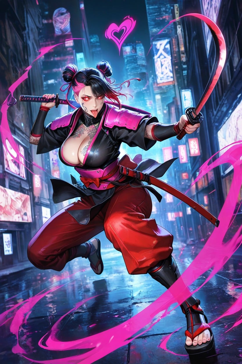 +, Samurai Pink Armor, Mask Hentai AI Porn