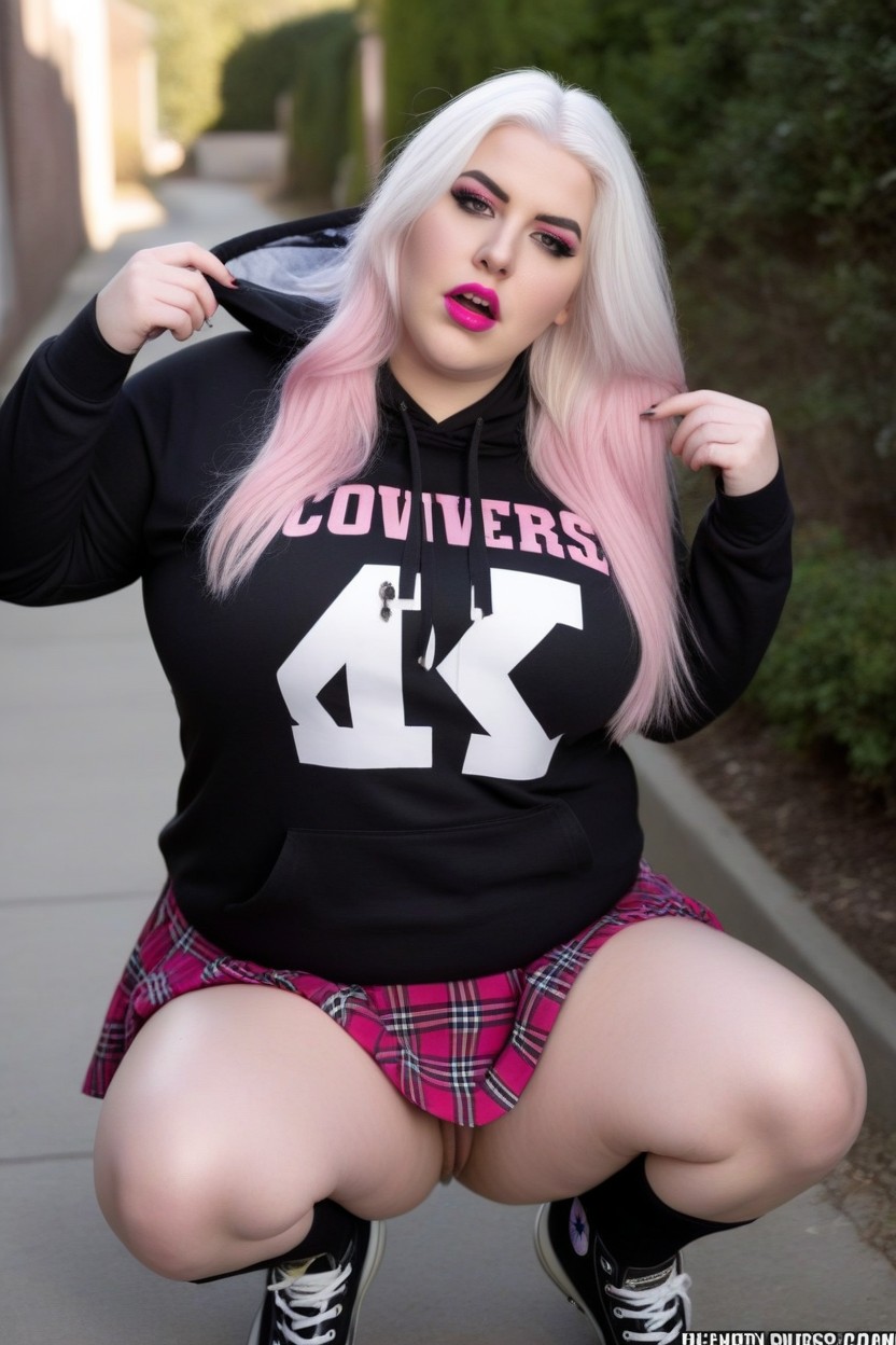 Heavy Black Emo Eye Makeup, 25+, Cosplay AI Porn