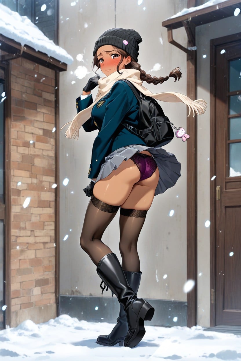 Pleated Skirt, K, Blush Hentai AI Porn