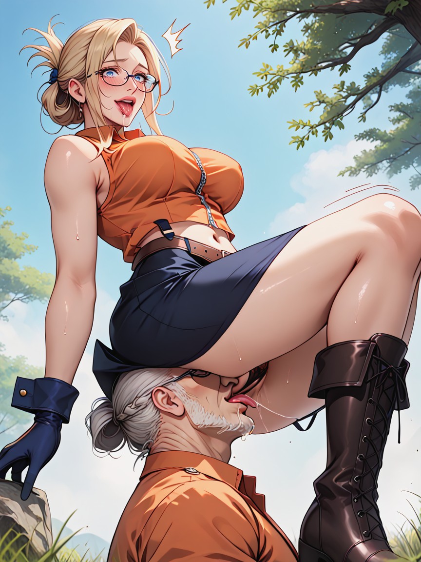 Embarrassed , Happy Crying, Folded Ponytail Hentai AI Porn